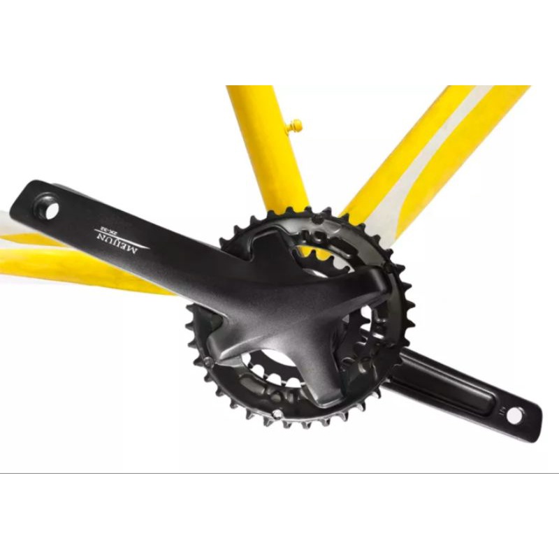 Meijun Crankset Doubel Chainring 36T 22T Crank Arm HT2 Hollowtech Sepeda MTB Roadbike