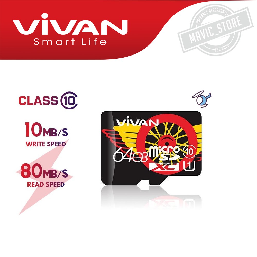 Micro SD VIVAN V64U10 64GB TF Card Memory Card Class 10 - Garansi Resmi vivan