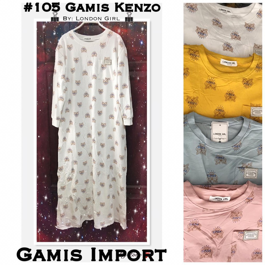 Gaun Gamis Lengan Panjang Wanita Import #105 Kenzo/ Woman Import Long Sleeved Gamis Dress