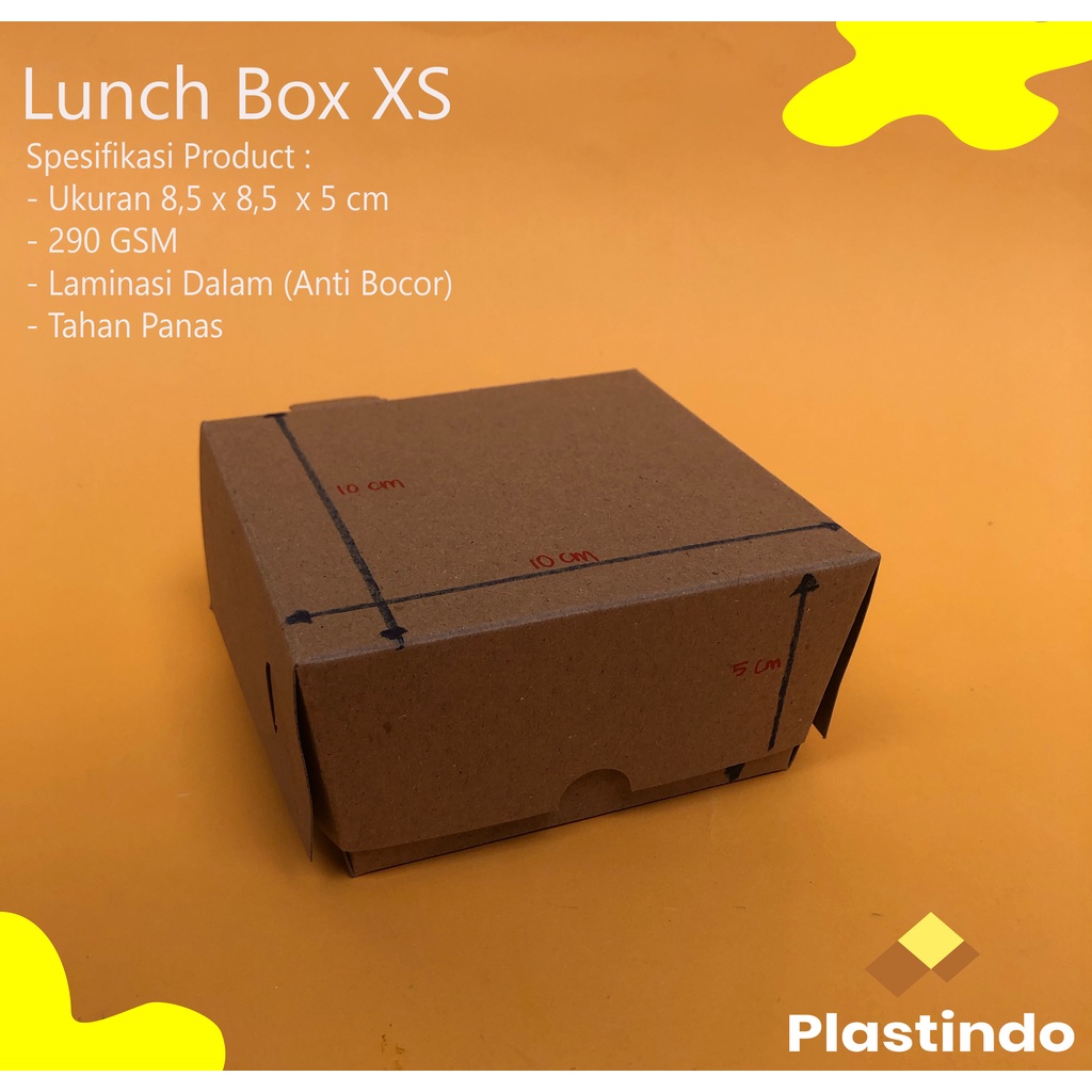 [1 pcs] Paper Lunch Box XS pcs Laminasi | Lunch Box Dimsum | Kotak Dimsum Takoyaki Gorengan | Dus Kr