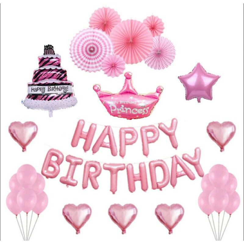 Paket Dekorasi Pink/Dekorasi  Ulang Tahun