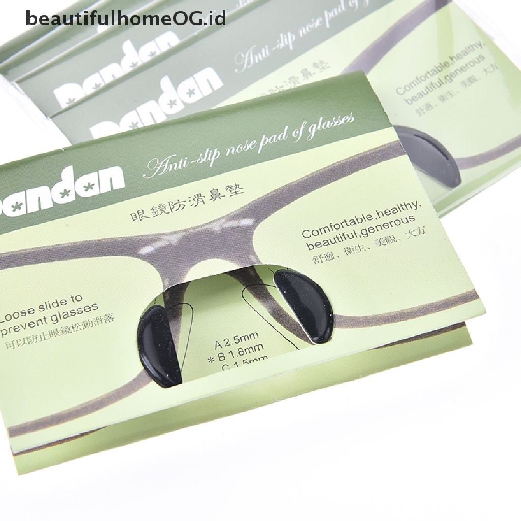 5 Pasang Bantalan Hidung Kacamata Bahan Silikon anti slip Ukuran 1.8mm
