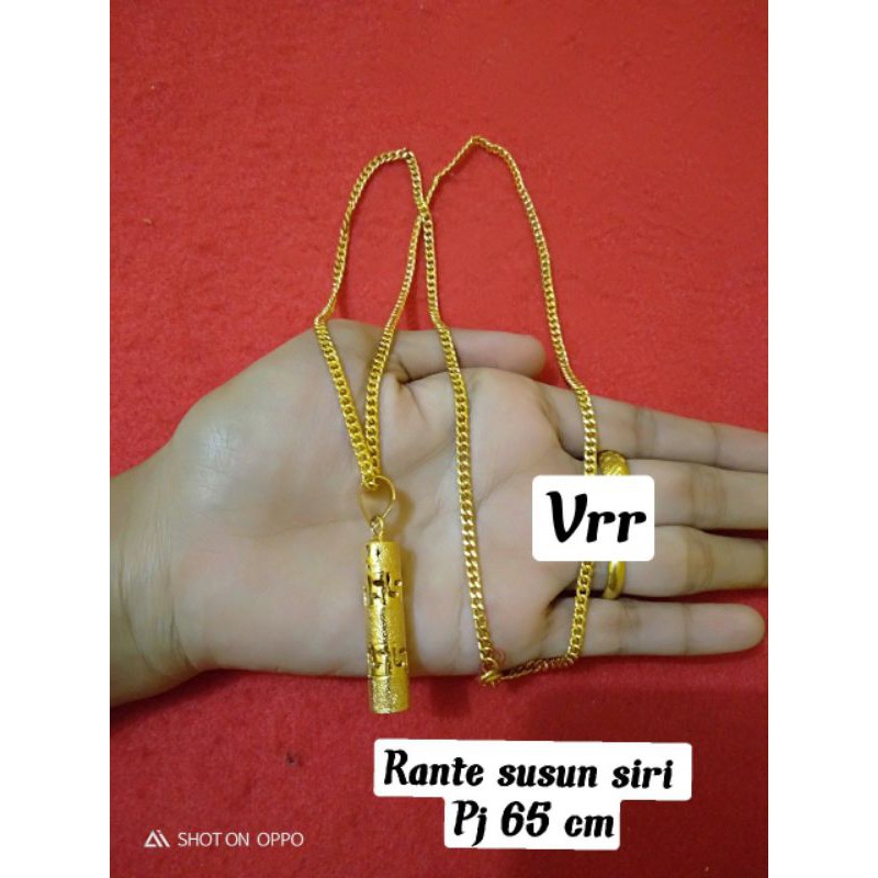 kalung susun siri liontin bambu 65 cm