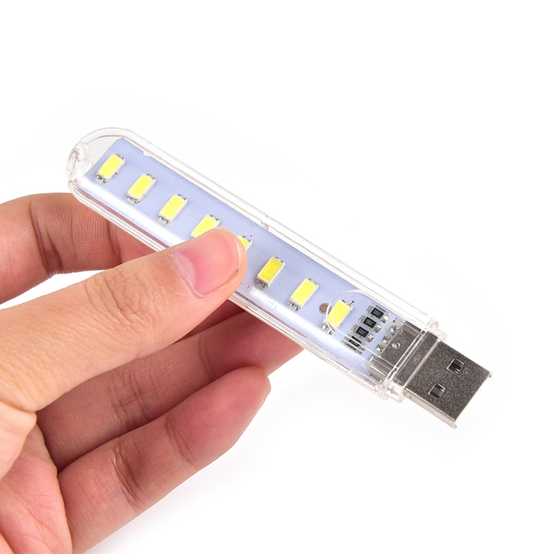 &lt; E2id &amp; &gt; Lampu Malam 8-LED Mini Portable Tenaga USB Untuk Laptop