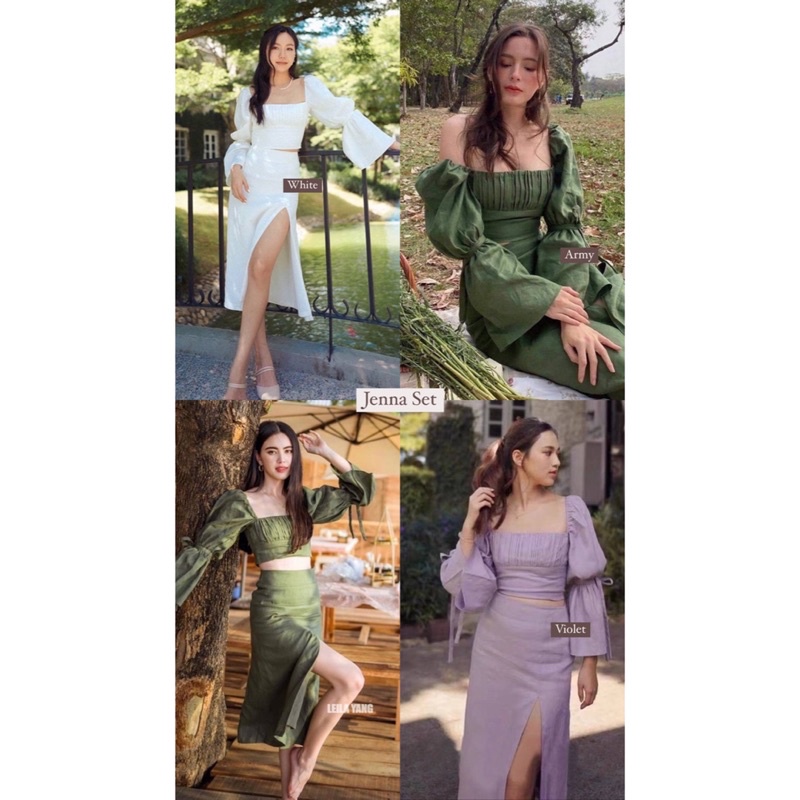 SET0086 JENNA KOREAN STYLE VINTAGE SET SETELAN ROK WANITA PANTAI