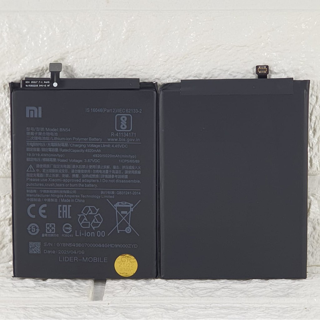 Baterai Battery Original Xiaomi Redmi 10X , Redmi 10x Pro , Kode Batre Xiao mi BN54 BN-54