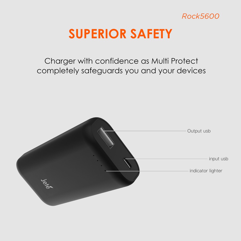 Powerbank 5600mAh  JETE Rock Original Garansi 1 Tahun