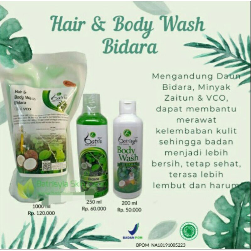 Hair and body wash Bidara 250ml Sabun bidara top toe toe wash