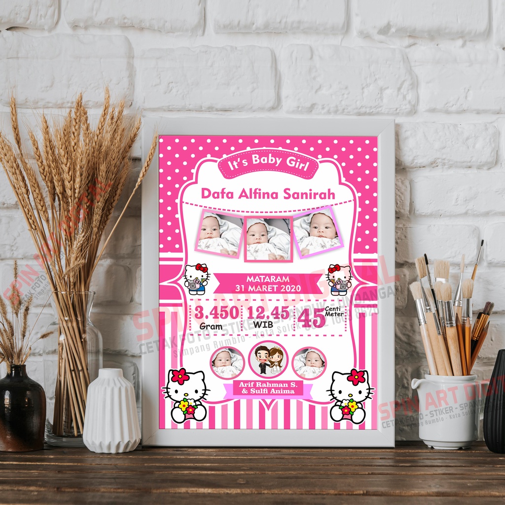 [ PROMO ] BIODATA BAYI / BIODATA ANAK + BINGKAI PAKE KACA