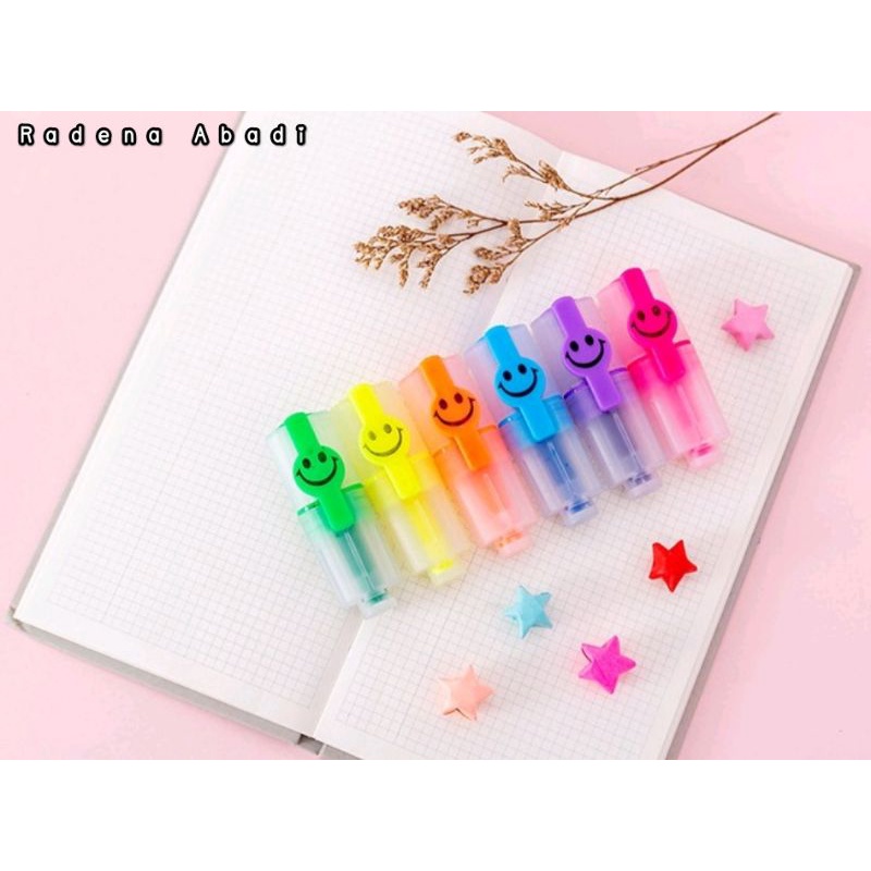 

*RadenaAbadi* Pen Marker mini smile warna warni / Highlighter Textliner