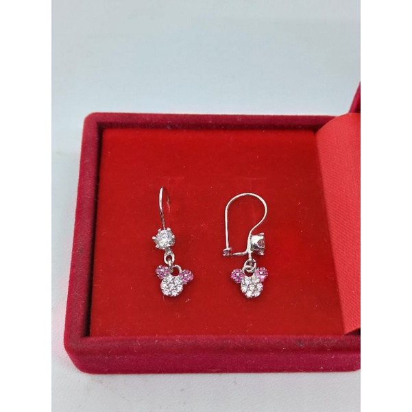 anting kait mickey mouse anak mp kombi silver925 / anting anak perak asli lapis mas/ perhiasan perak