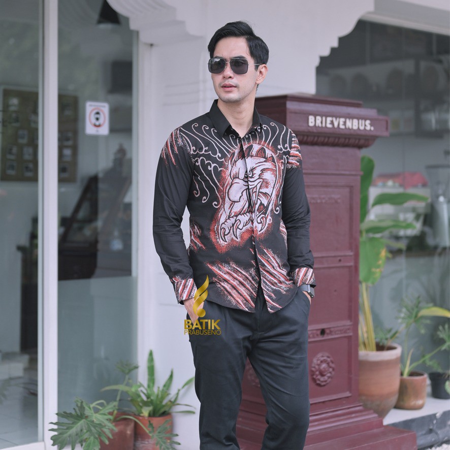 PRABUSENO // Lang Bata Batik Pria Kemeja Batik Lengan Panjang pendek Baju Kerja Kantoran 
Atasan Pri
