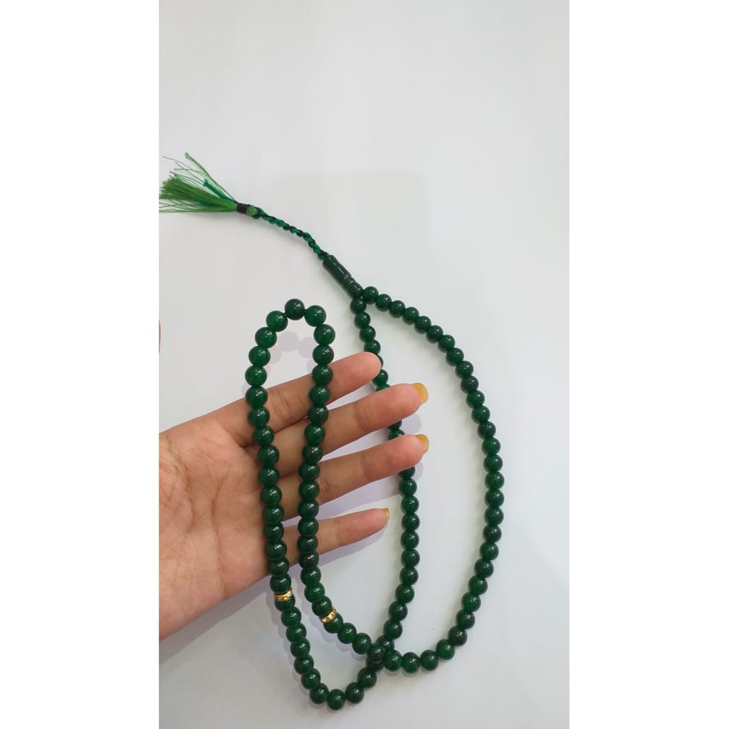 tasbih batu giok hijau asli 8mm tasbih batu giok original tasbih 99