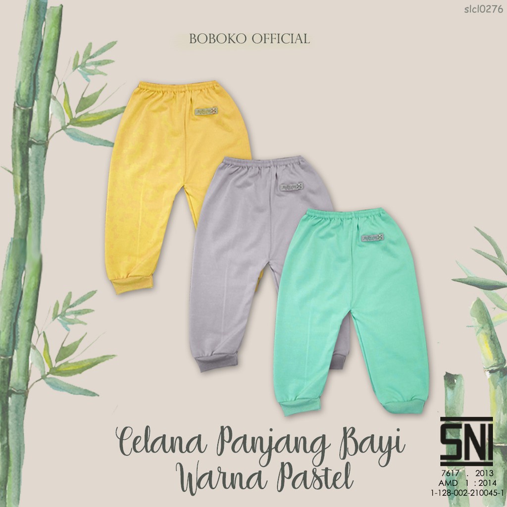 BOBOKO Celana Panjang Bayi Warna Pastel 0-5 bulan