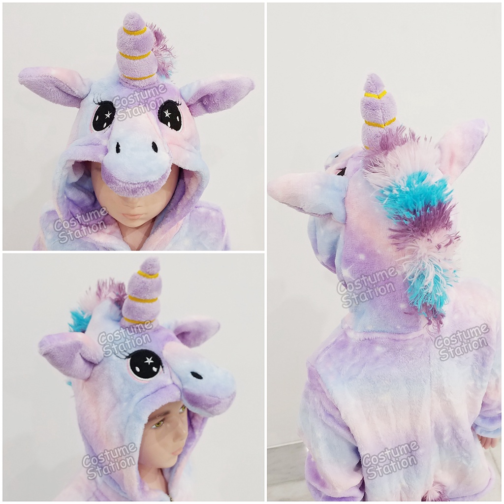 Kostum Onesie Unicorn Purple / Costume Kuda Poni motif Ungu anak perempuan