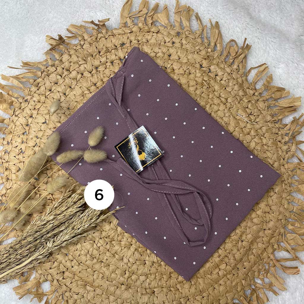 Bugis Hijab - Bergo Maryam Motif Polkadot - Ukuran L - Bergo Instan-6. Lavender