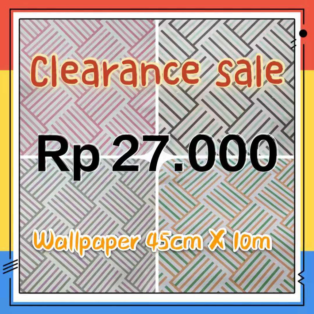 WALLPAPER STICKER DINDING MOTIF DIAGONAL 45CMX10M