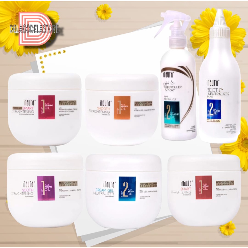 Inaura Smoothing Straightening Step 1 Pelurus Rambut 500gr / Rebonding Inaura / Smoothing