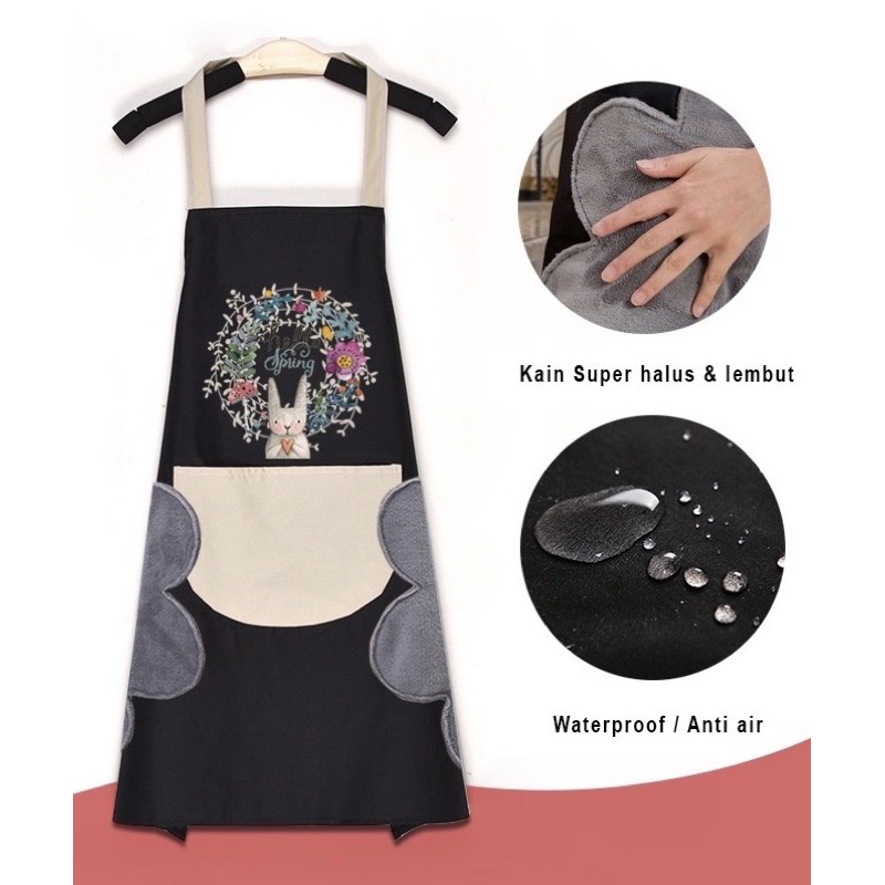 ❤️GTB❤️ Celemek Masak Apron Anti Air Minyak KARAKTER bisa Lap Tangan R394