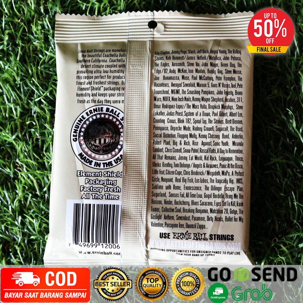 Senar Gitar Akustik String Ernie Ball Earthwood Extra Light 0.10