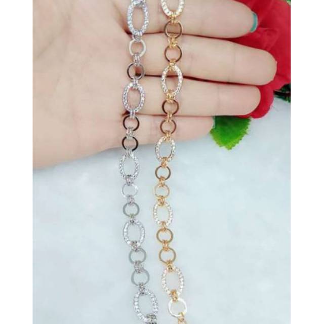 Gelang rantai Xuping permata lapis emas 18k