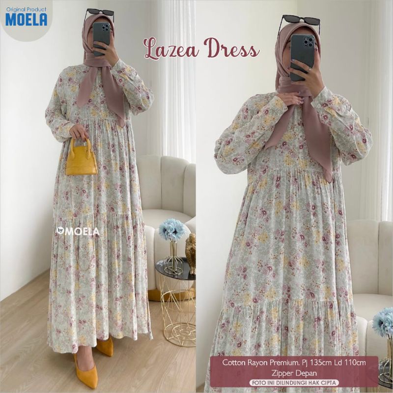 Lazea Faya Meva Hibia Dress Gamis Jumbo Allsize Busui Premium Catton Rayon Original Ori Moela Berlabel-3
