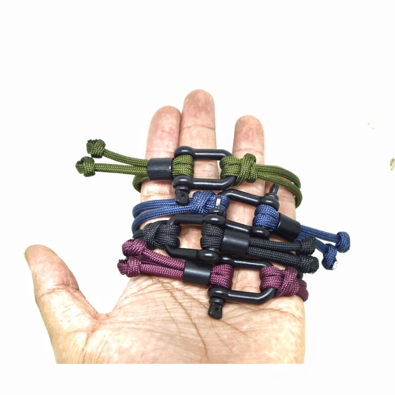 Gelang Nautical Tali Paracord Pria Survival Outdoor Warna Polos