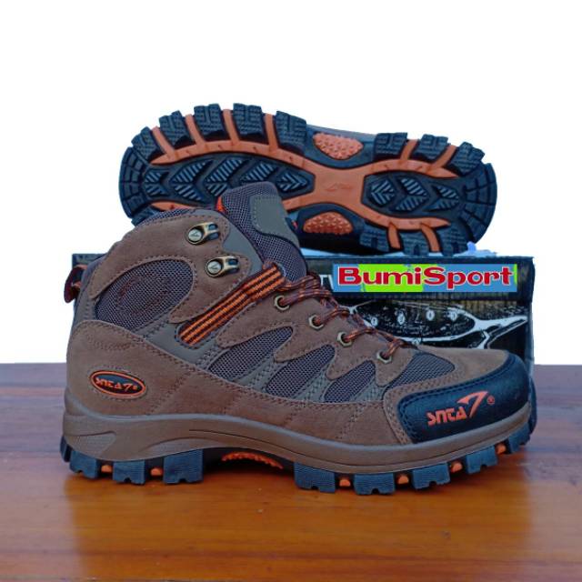 Sepatu SNTA 486 Brown/Orange Gunung Trekking Hiking Adventure Outdoor Original