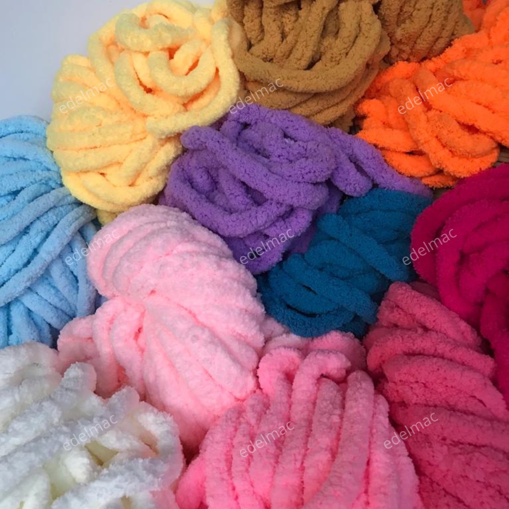 250gr DIY Rajut Selimut Hand Knitting Blanket Scarf Soft Acrylic Cotton Yarns Thick Wool Big Size Tebal Ukuran Besar