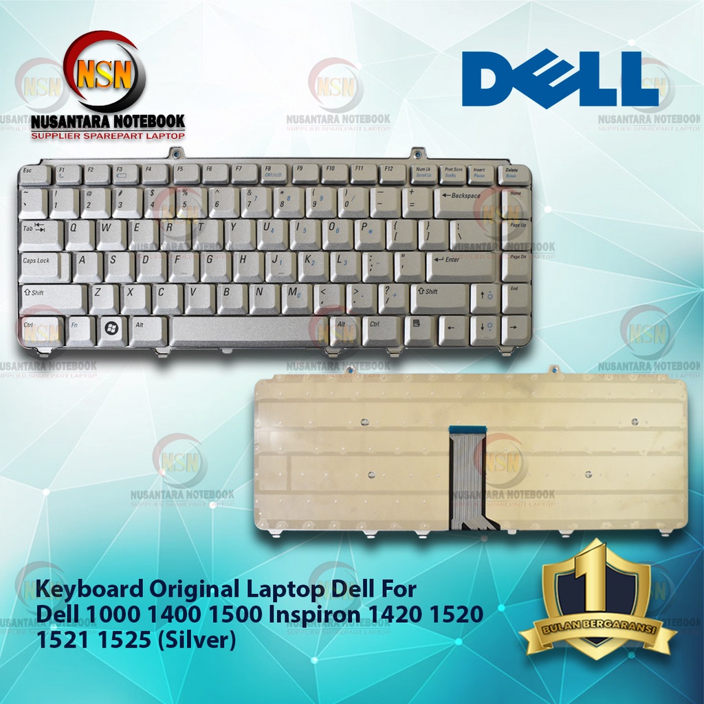 Keyboard Original Laptop Dell Vostro 1000 1400 1500 Inspiron 1420 1520 1521 1525 Keyboard - Silver