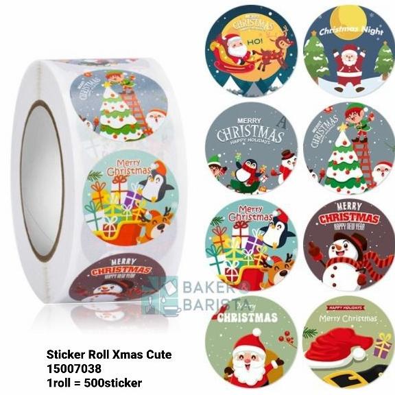 

xmas sticker roll stiker natal roll isi 500 christmas sticker hiasan bakernbar99 Segera Beli