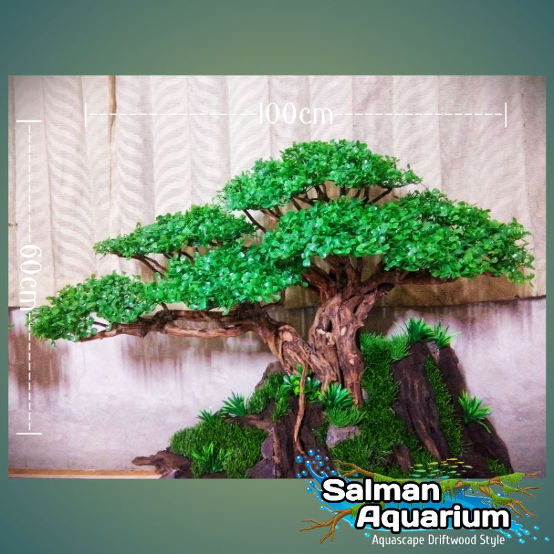 bonsai 100cm hiasan aquascape aquarium pajangan rumah hardscape 100 cm