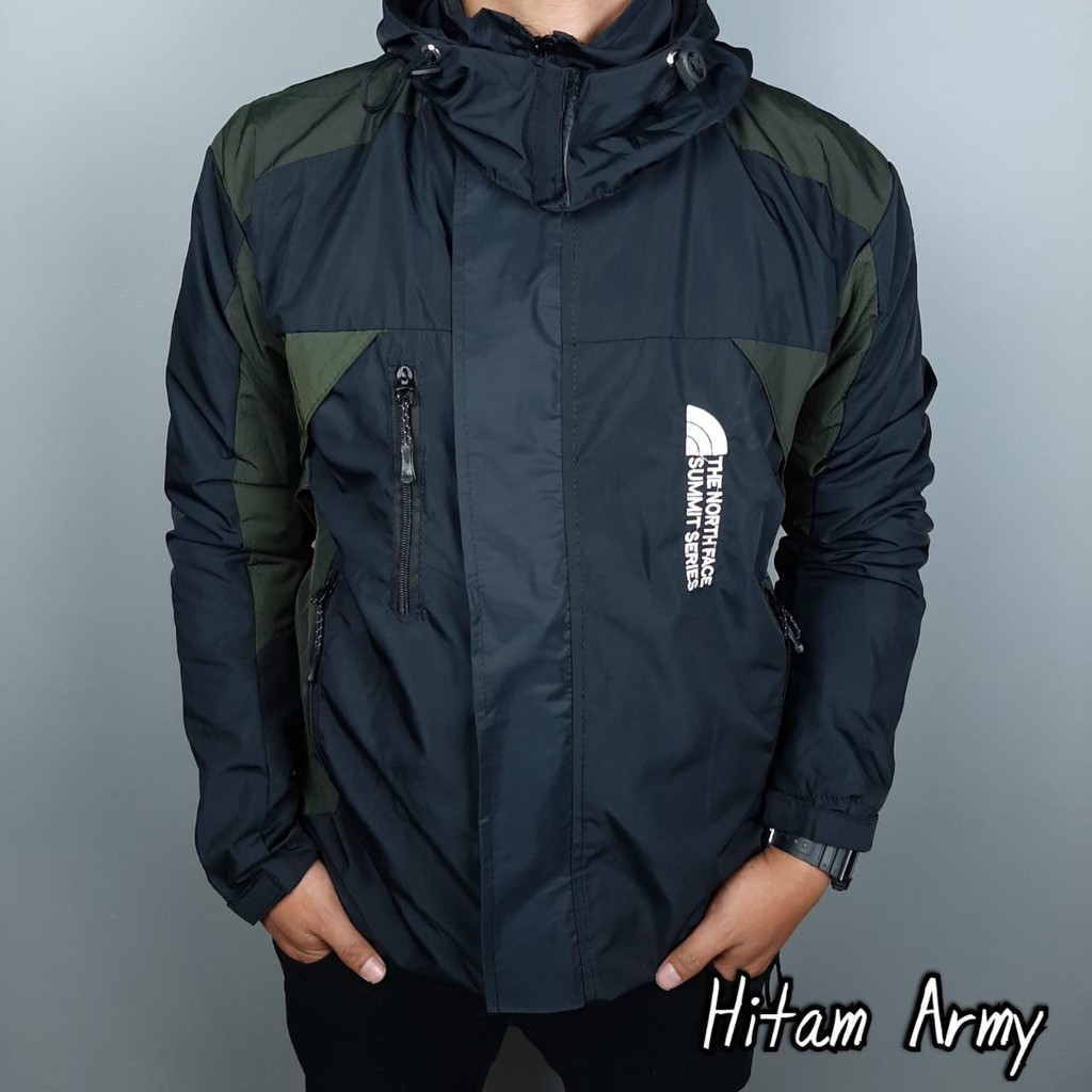 (BISA COD) Jaket Summit Jaket Muncak Jaket Outdoor Murah Jaket Gunung Jaket Waterproof Anti Air-TNF HITAM ARMY