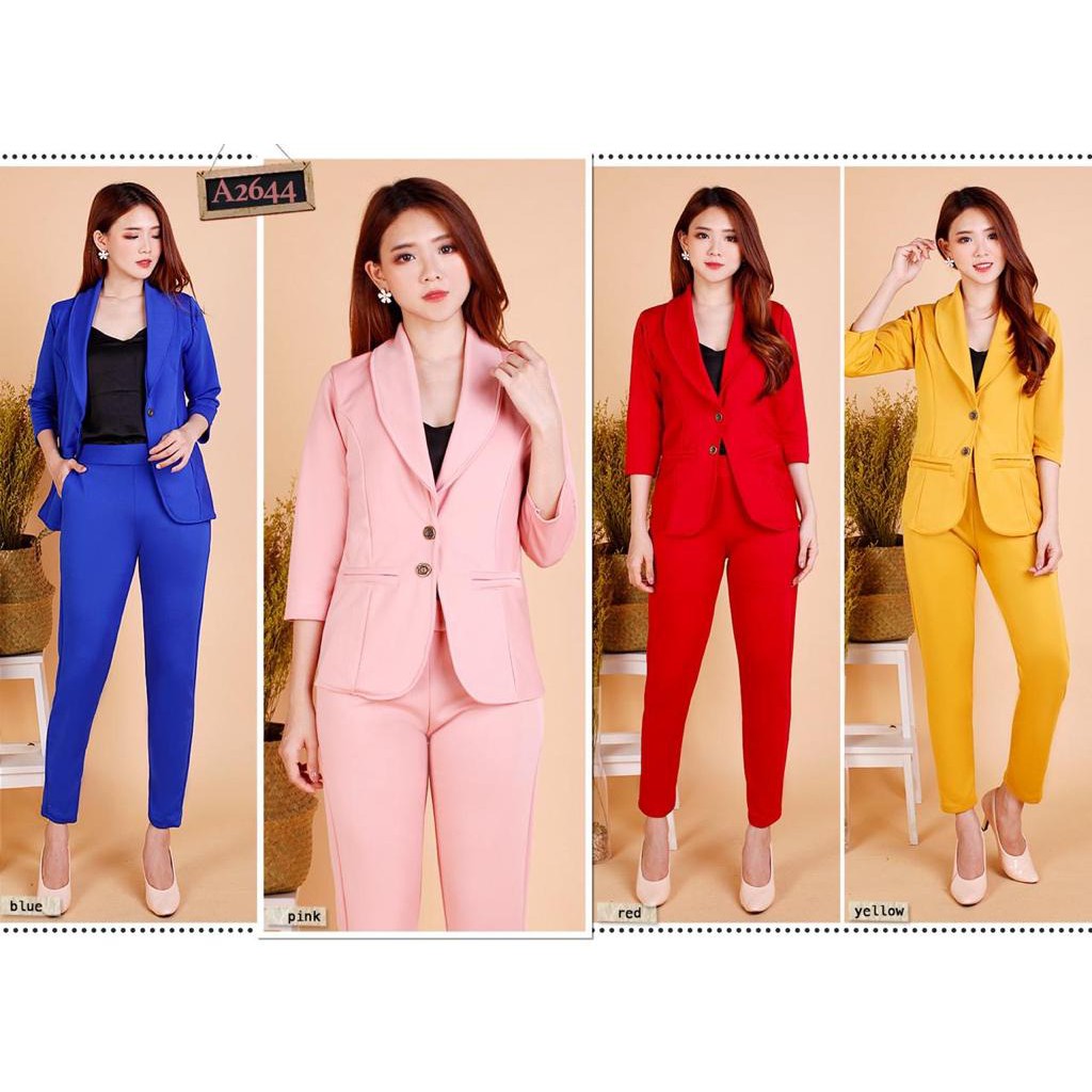 Kathryn collection #027 ,Stelan blazer  celana pjg tgn 3/4 bhn scuba polos import premium