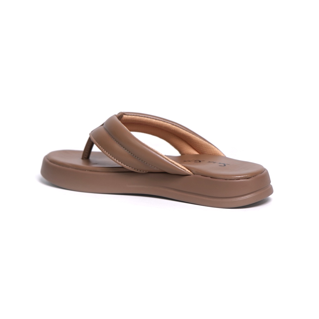 SARASARA YUK - Sandal Wanita Jepit Wedges Kasual SARA SARA NORA Sendal Japit Cewek Platform Empuk Ringan Capit Tinggi 3cm  Size 36 37 38 39 40 Untuk Rumahan Warna Mocca Coksu Soft Santai Premium Kekinian Terbaru Shoes Ori Original Mall Official Store