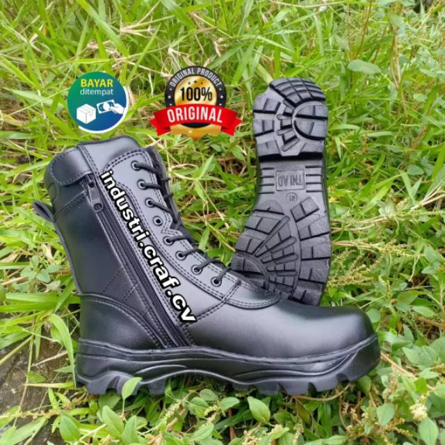 SEPATU PDL TNI AD SOL ARMY KULIT SINTETIS MOXXER SEPATU KERJA SATPAM SECURITY POLRI POLISI MODEL JATAH