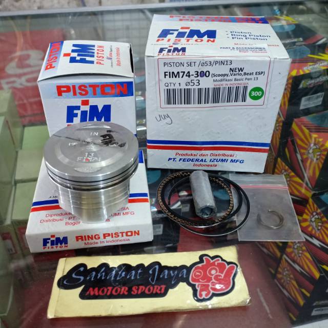 Piston Seher FIM FIM74 XB Bore Up Scoopy FI Vario 125 Vario 150 Beat Fi ESP 53 Pin 13 54 Pin 13 54,5