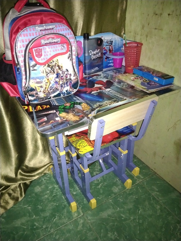 Meja Belajar Anak Set Corak - Karakter Spiderman - Medan