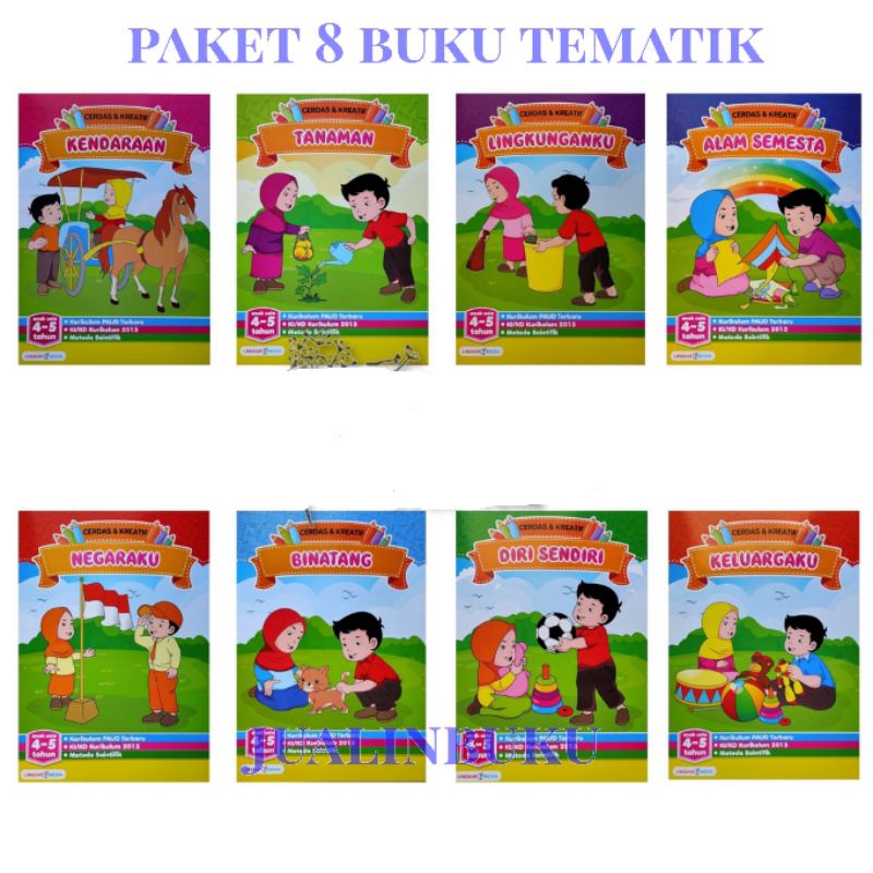 Jual Paket 8 Buku Tematik Cerdas Dan Kreatif Usia 4-5 Tahun - Lingkar ...