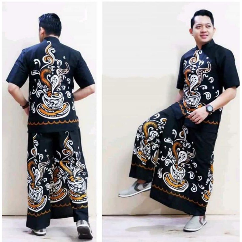 setelan celana sarung dan koko batik asli Solo