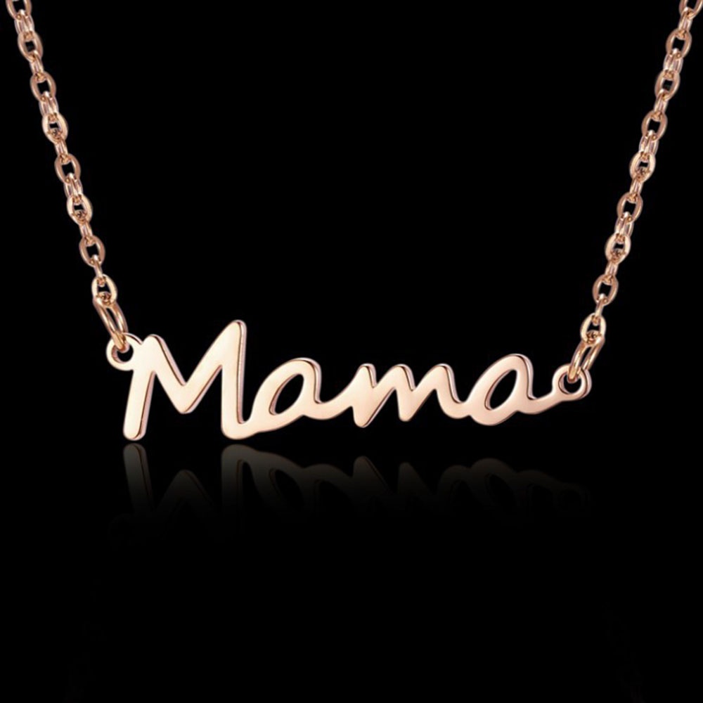 Kalung Choker Liontin Tulisan Mama Untuk Hadiah Hari Ibu