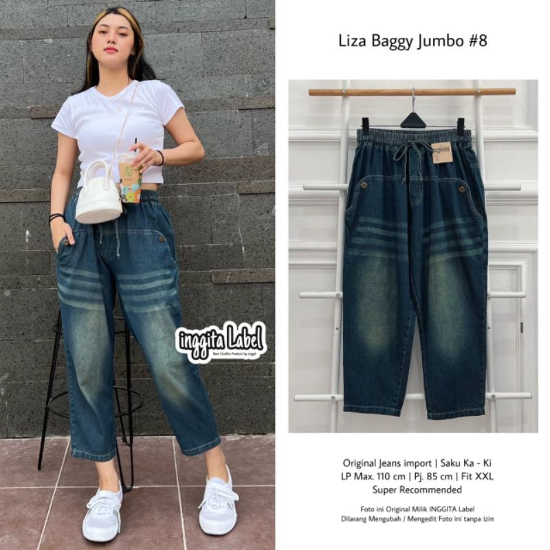 LIZA BAGGY JUMBO #8 BY INGGITA LABEL / BAGGY JEANS JUMBO / Celana jeans wanita muslimah