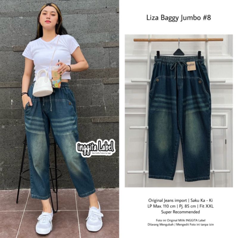 LIZA BAGGY JUMBO #8 BY INGGITA LABEL / BAGGY JEANS JUMBO / Celana jeans wanita muslimah