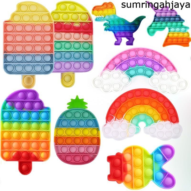 REMEN POP IT FIDGET TOY RAINBOW  (TANPA PO)