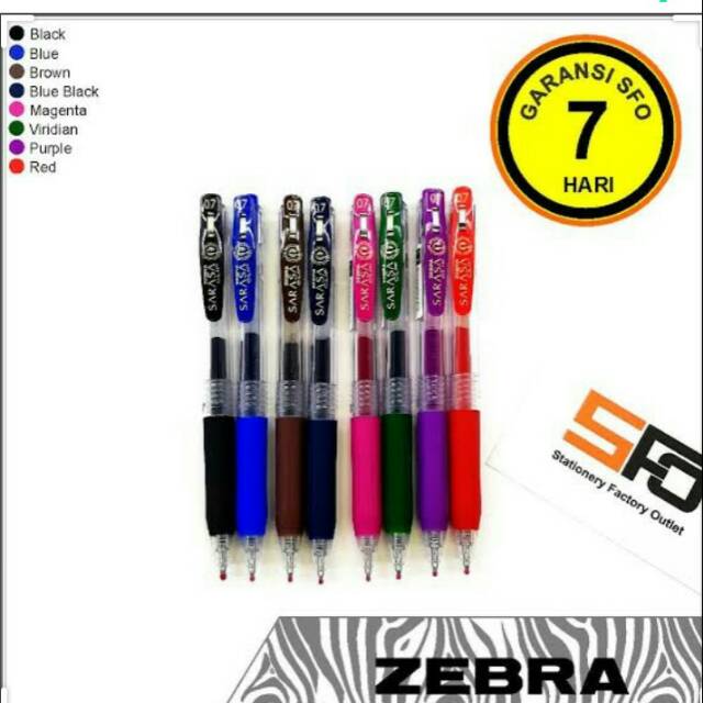 

Pulpen zebra sarasa clip gel 0.7mm pena pen alat tulis belajar menulis 4pcs