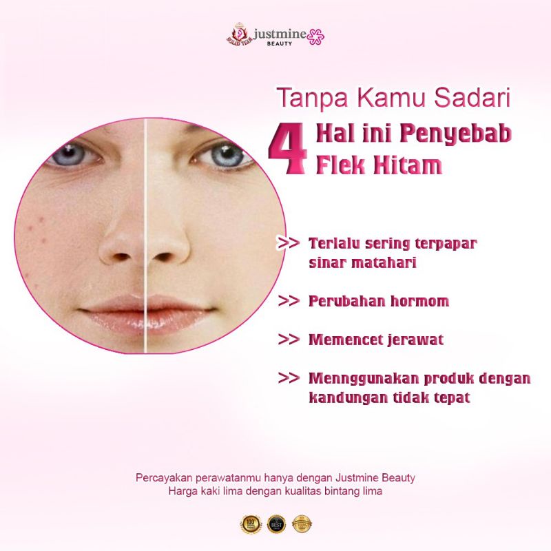 Justmine Beauty Skincare Original paket Remove/Acne More/Ultima Bpom Mengatasi Jerawat, Flek Hitam dan Kulit Sensitiif-2