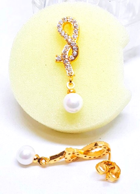 Anting mutiara anting wanita anting tusuk lapis emas permata