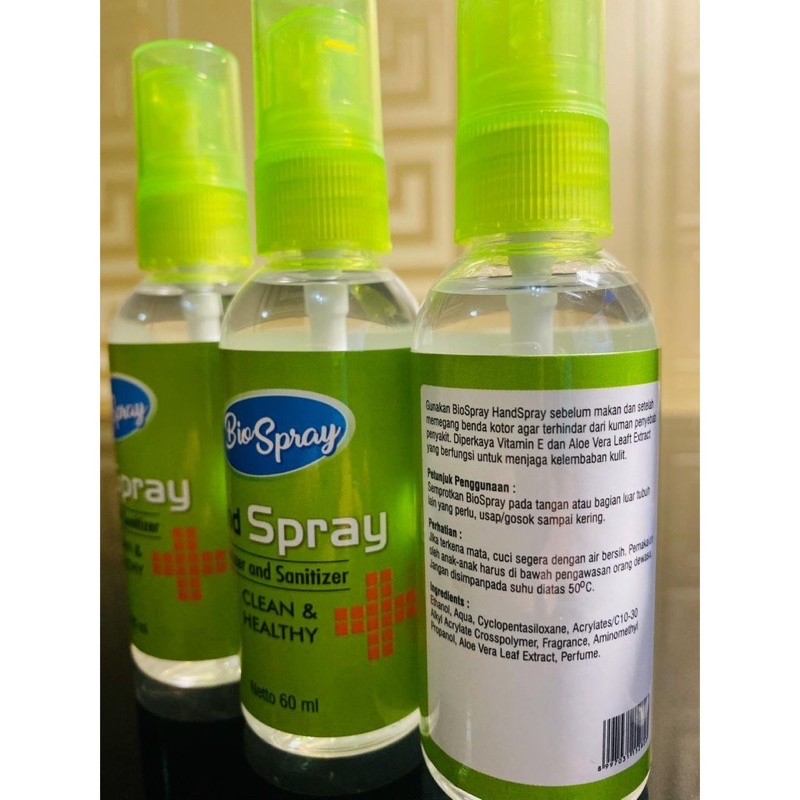 BIO SPRAY HAND SANITIZER ANTISEPTIC PEMBERSIH TANGAN ORIGINAL ISI 60ML PROMO SEN