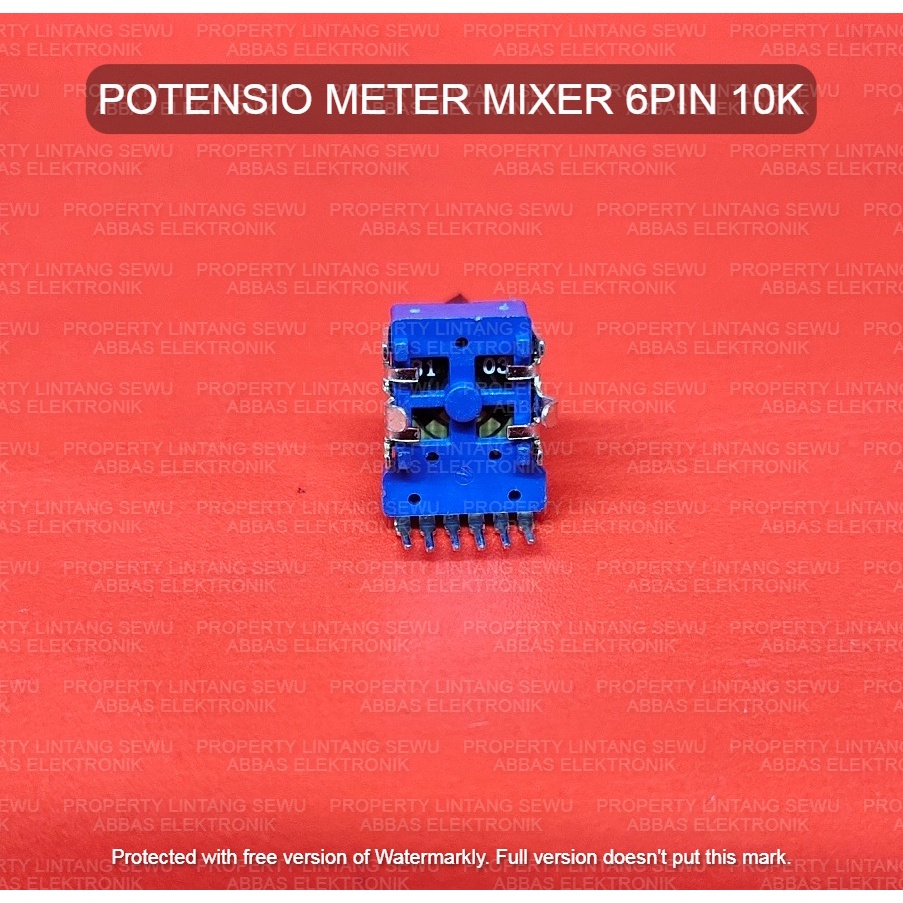 POTENSIOMETER MIXER 6 PIN 6 KAKI 10K 10 KILO OHM POTENSIO MIXER