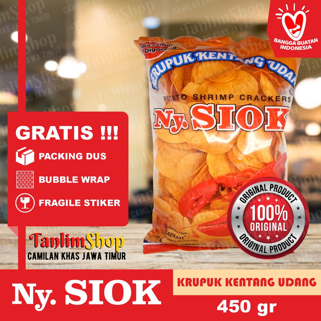 Krupuk / Kerupuk Kentang Udang Mentah Ny. Siok 450gr - TanlimShop